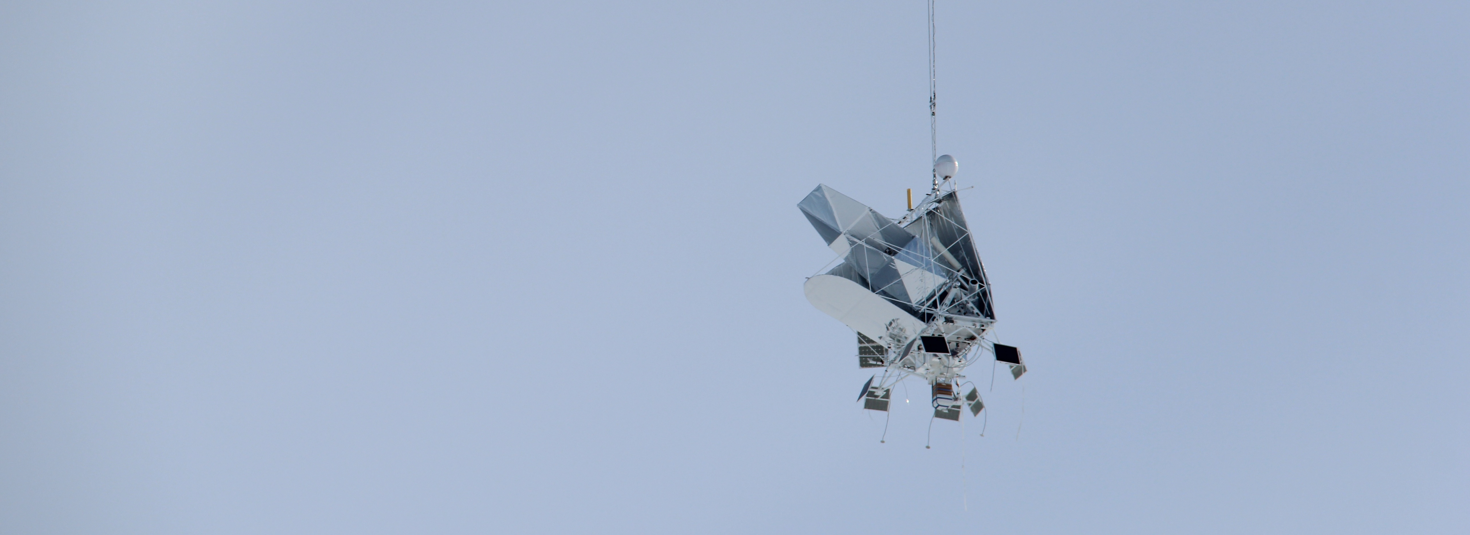 The BLASTpol telescope just after launch. [Tristan Matthews, 2012]